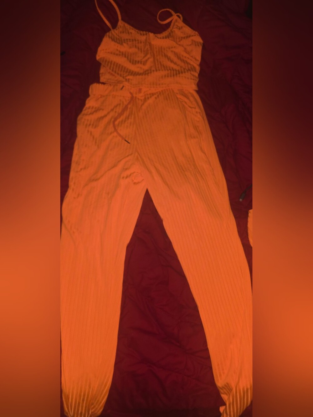 Women's Orange Sleeveless Jumpsuit